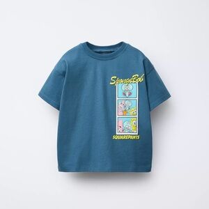 Zara Kids' Dark Blue SpongeBob T-Shirt